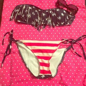 👙 Americana Bikini with fringe Bandeau top! 🇺🇸